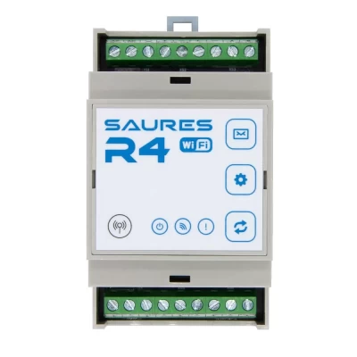 Контроллер SAURES R4 DIN, Wi-Fi, 4 канала + 8 RS-485, внешнее питание